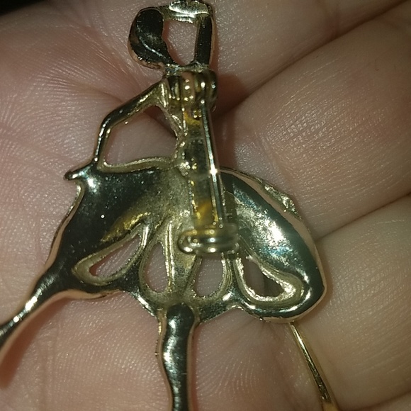 Vintage gold tone with pink skirt dancer PM 406 - Picture 4 of 4